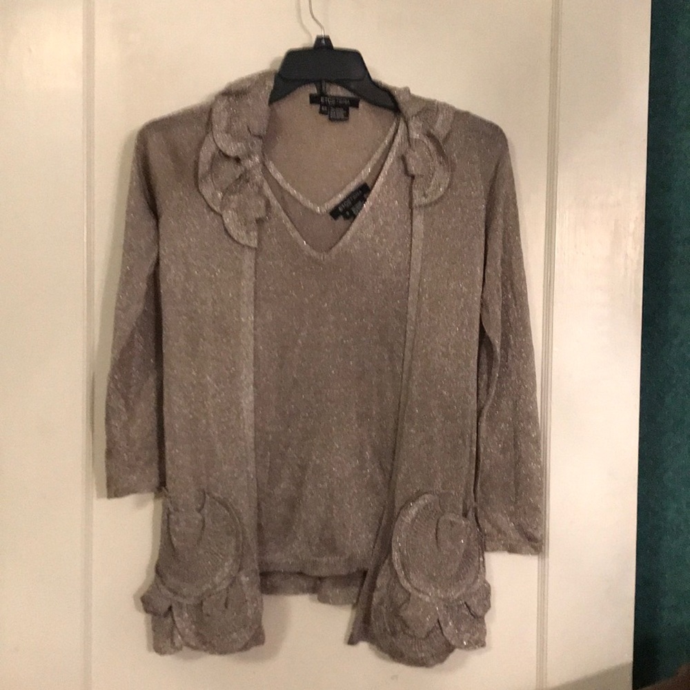 Shimmering elegant cardigan sweater set